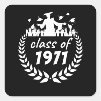 Adesivo Quadrado classe de design de graduação ou reunião de 1971 p