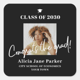 Adesivo Quadrado Classe de formando de Graduação de Parabéns 2024
