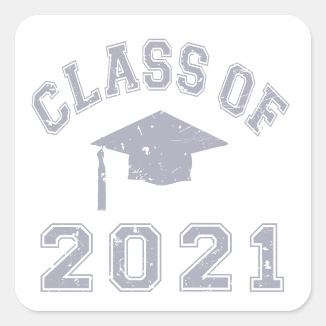 Adesivo Quadrado Classe De Graduação 2021 - Cinza 2 (Frente)