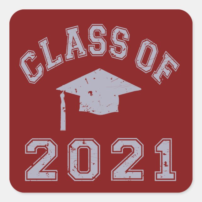 Adesivo Quadrado Classe De Graduação 2021 - Cinza 2 (Frente)