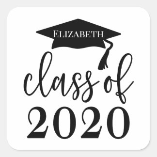 Adesivo Quadrado Classe de Graduação Personalizada de 2020