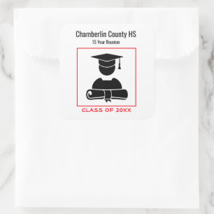 Adesivo Quadrado Classe Reunion Black Red Personalizada