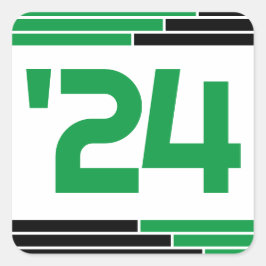 Adesivo Quadrado Classe Verde e Preto de Graduação 24