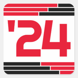 Adesivo Quadrado Classe Vermelha e Preta de Graduação 24