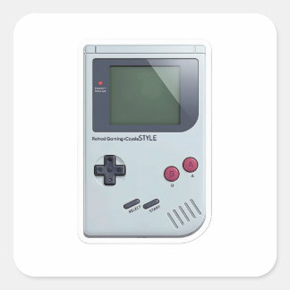 Adesivo Quadrado Classic Retro Handheld Gaming Console 3D Sticker