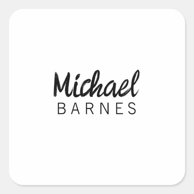 Adesivo Quadrado Classical White Minimalist Plain Elegant (Frente)