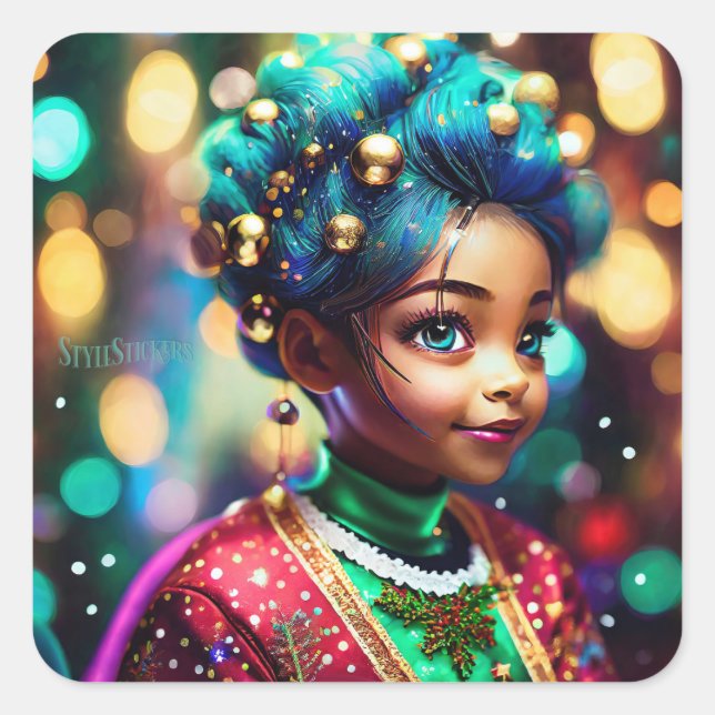 Adesivo Quadrado Clássico com Prenda Redonda Quadrada (Frente)