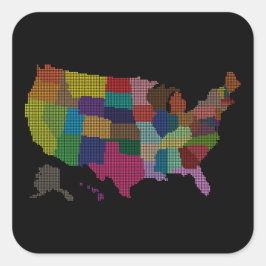 Adesivo Quadrado Clássico de presentes turísticos especiais dos EUA