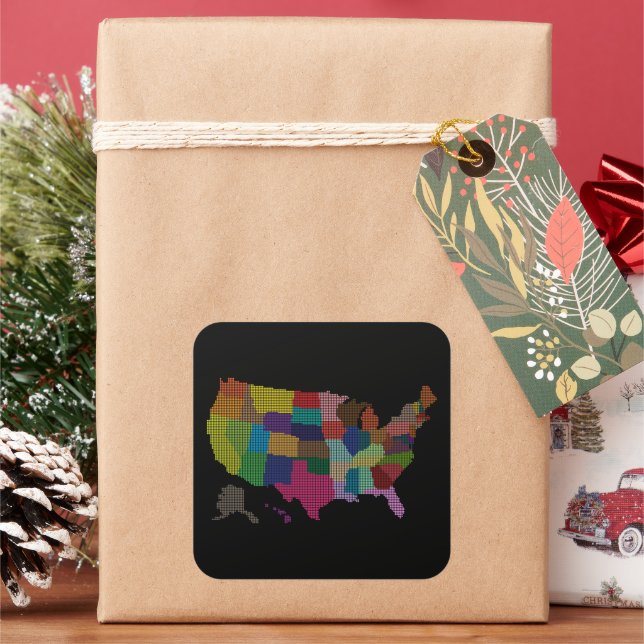 Adesivo Quadrado Clássico de presentes turísticos especiais dos EUA (Feriado)