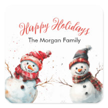 Clássico e Aquarela Festiva Snowman