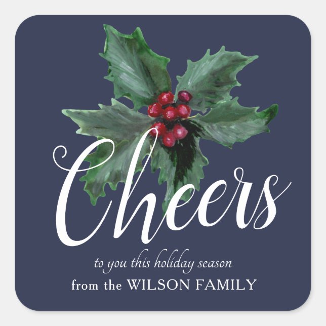 Adesivo Quadrado Clássico Holly, Obrigado, Stickers (Frente)