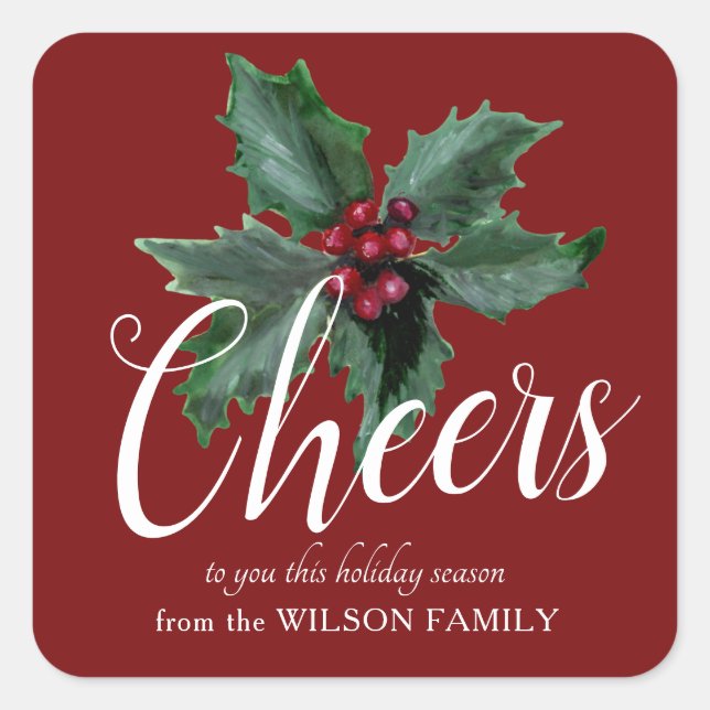 Adesivo Quadrado Clássico Holly, Obrigado, Stickers (Frente)