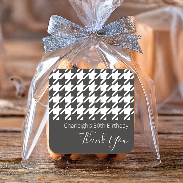 Adesivo Quadrado Clássico, preto e branco moderno (Criador carregado)