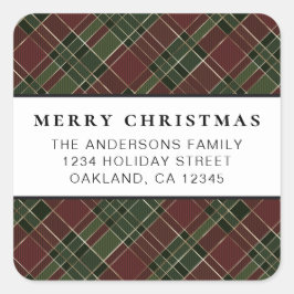 Adesivo Quadrado Clássico, Simples, Vermelho e Verde