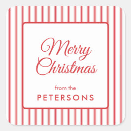 Adesivo Quadrado Clássico Vinheta de Natal Merry