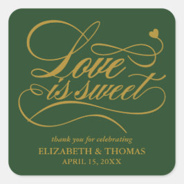 ADESIVO QUADRADO CLASSY ELEGANT LOVE É DOCE CASAMENTO