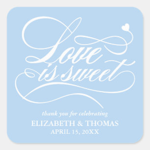 ADESIVO QUADRADO CLASSY ELEGANT LOVE É DOCE CASAMENTO