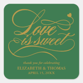 ADESIVO QUADRADO CLASSY ELEGANT LOVE É DOCE CASAMENTO
