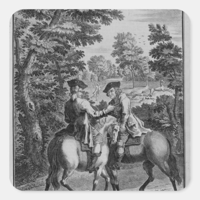 Adesivo Quadrado Claude Duval roubbing Squire Roper (Frente)