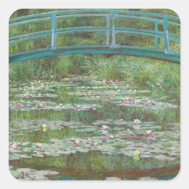 Adesivo Quadrado Claude Monet | A Ponte Japonesa, 1899 (Frente)
