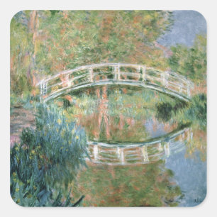 Adesivo Quadrado Claude Monet a ponte japonesa, Giverny