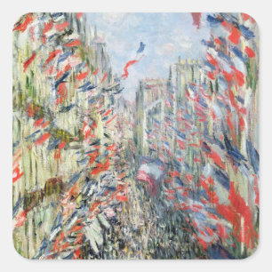 Adesivo Quadrado Claude Monet a rua Montorgueil, Paris
