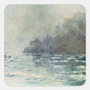Adesivo Quadrado Claude Monet   A ruptura em Vetheuil, c.1883