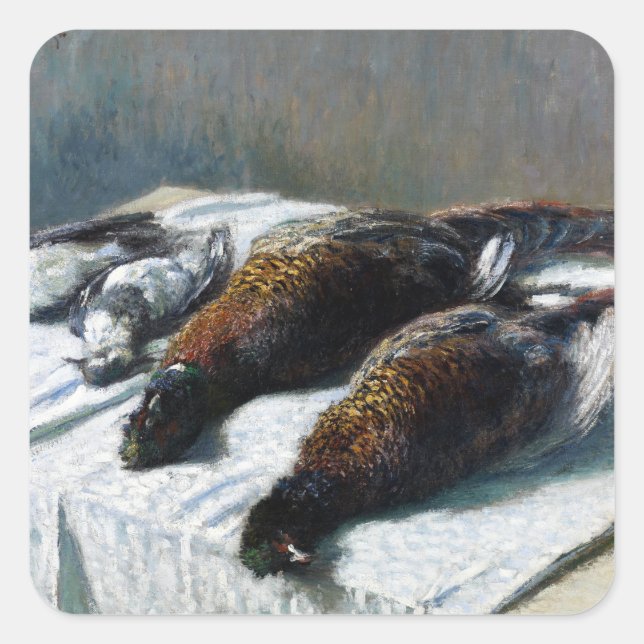 Adesivo Quadrado Claude Monet ainda vive com faisões e faisões (Frente)