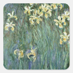 Adesivo Quadrado Claude Monet   as íris amarelas