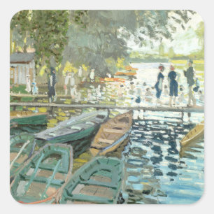 Adesivo Quadrado Claude Monet. Bathers em La Grenouillère