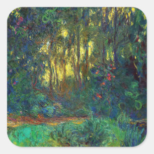 Adesivo Quadrado Claude Monet - Canto de uma Lagoa com Nenúfares