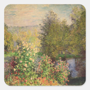 Adesivo Quadrado Claude Monet   Canto do Jardim de Montgeron