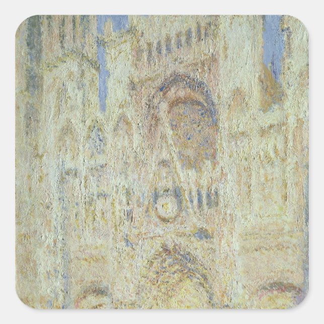 Adesivo Quadrado Claude Monet | Catedral de Rouen em Sunset, 1894 (Frente)