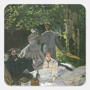 Adesivo Quadrado Claude Monet   Dejeuner sur l'Herbe, Chailly