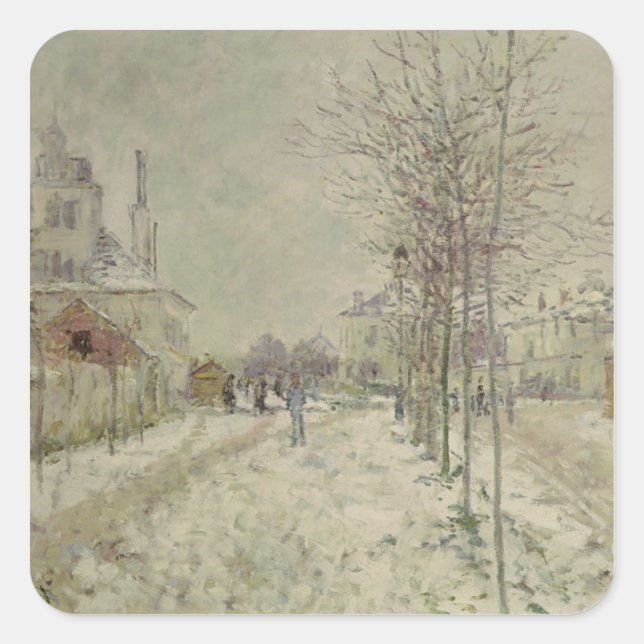 Adesivo Quadrado Claude Monet | Efeito na neve (Frente)