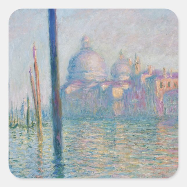 Adesivo Quadrado Claude Monet Grande Canal Veneza Itália Viagem (Frente)