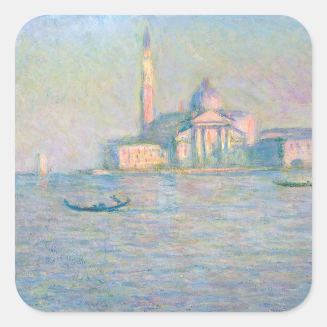Adesivo Quadrado Claude Monet - Igreja de San Giorgio Maggiore (Frente)