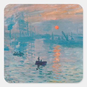 Adesivo Quadrado Claude Monet Impression Sunrise Francês