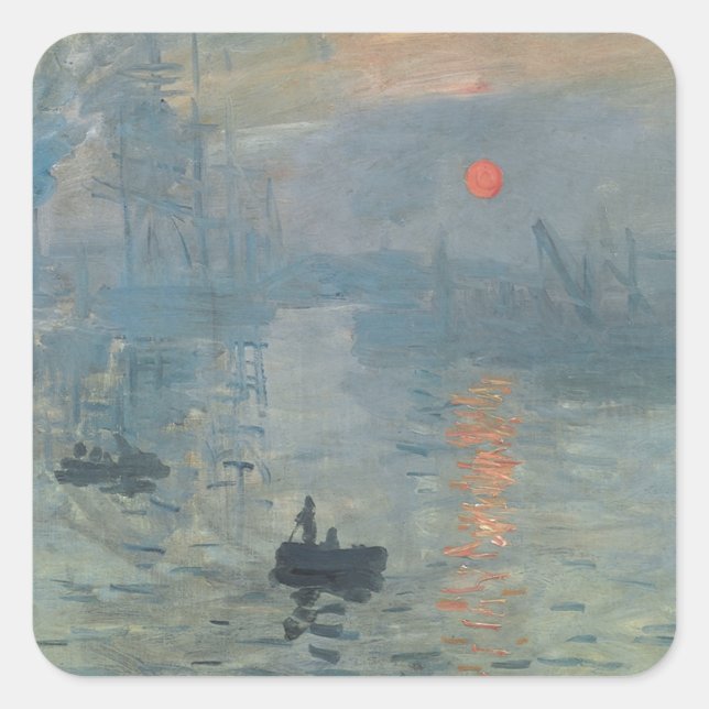 Adesivo Quadrado Claude Monet Impression Sunrise Soleil Levant (Frente)