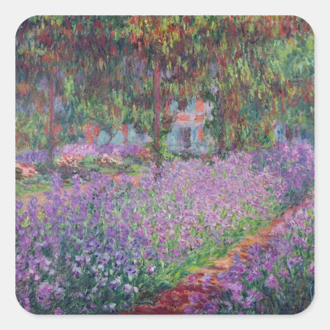 Adesivo Quadrado Claude Monet | Jardim do Artista em Giverny (Frente)