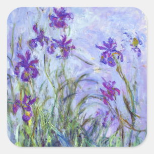 Adesivo Quadrado Claude Monet - Lilac Irises / Iris Mauves