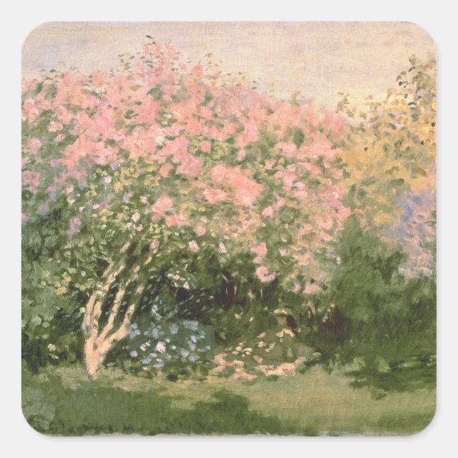 Adesivo Quadrado Claude Monet | Lilac no Sol, 1873 (Frente)