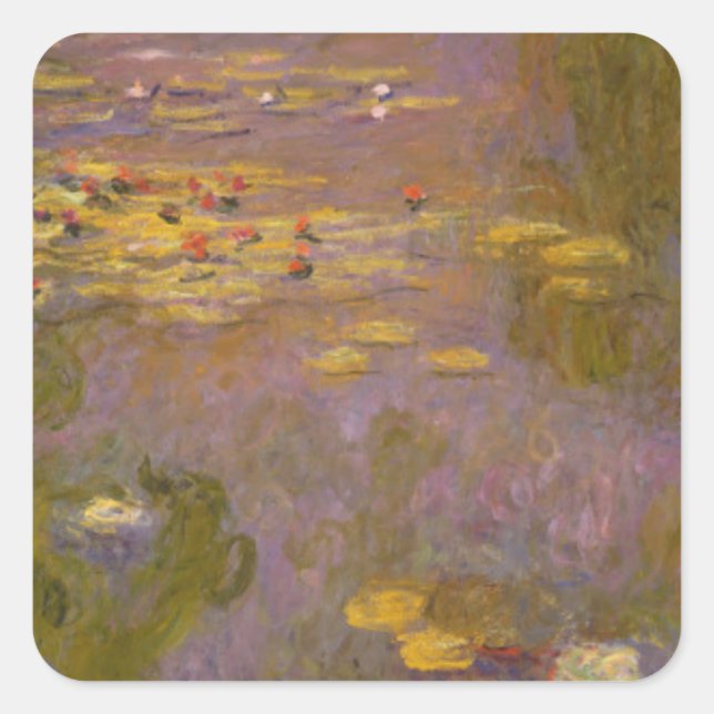 Adesivo Quadrado Claude Monet | Lírios De Água Ninfas (Frente)