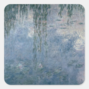 Adesivo Quadrado Claude Monet   Lírios: Salgueiros, 1914