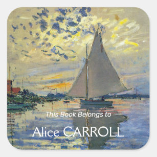 Adesivo Quadrado Claude Monet - Navio de vela no Le Petit-Gennevill