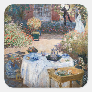 Adesivo Quadrado Claude Monet - O Almoço, painel decorativo