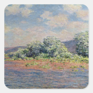 Adesivo Quadrado Claude Monet o Seine no Porto-Villez, c.1890