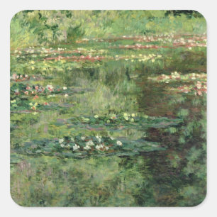 Adesivo Quadrado Claude Monet   o Waterlily Lagoa, 1904