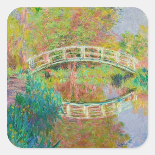 Adesivo Quadrado Claude Monet - Ponte Japonesa, Giverny (Frente)