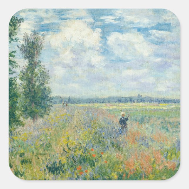 Adesivo Quadrado Claude Monet - Poppy Fields próximo da Argentina ( (Frente)